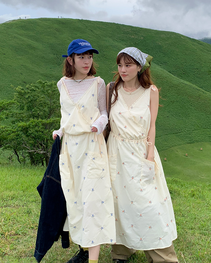 nugu ヌグ daisy フラワーエンブロイダリーラップワンピース【週末限定】 1回再販](ORIGINAL) フラワーエンブロイダリーラップワンピース