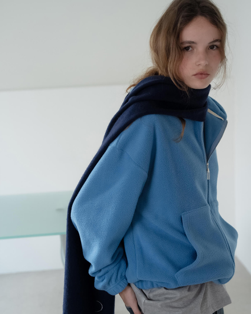 smoothmood フーディー　パーカー　ネイビー Soap Fleece Hooded Zip Up Blue | ファッション通販サイト NUGU