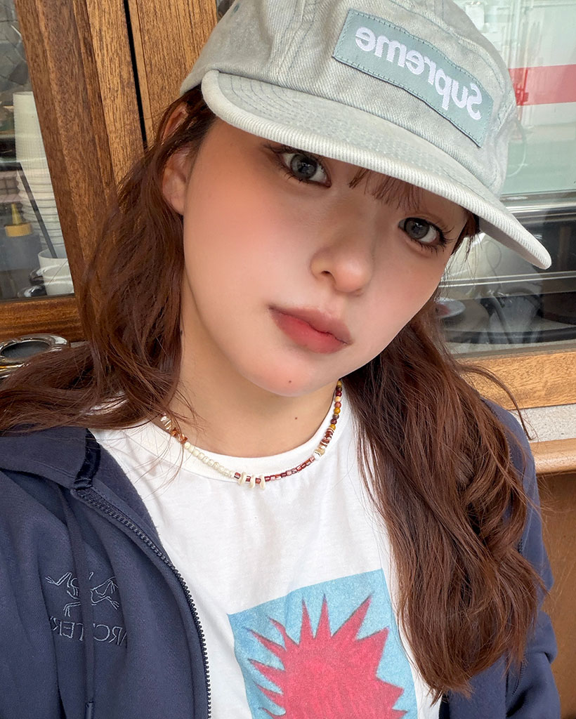 ウッドビーズネックレス