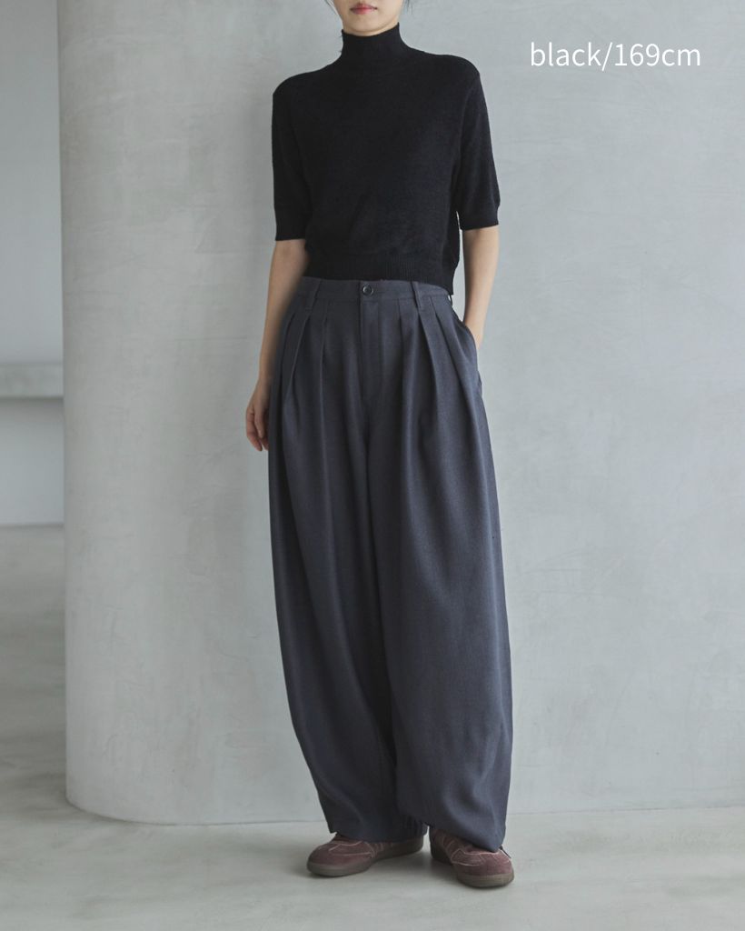 ハンドウォッシャブル】ベロアモールハイネックニット | ファッション