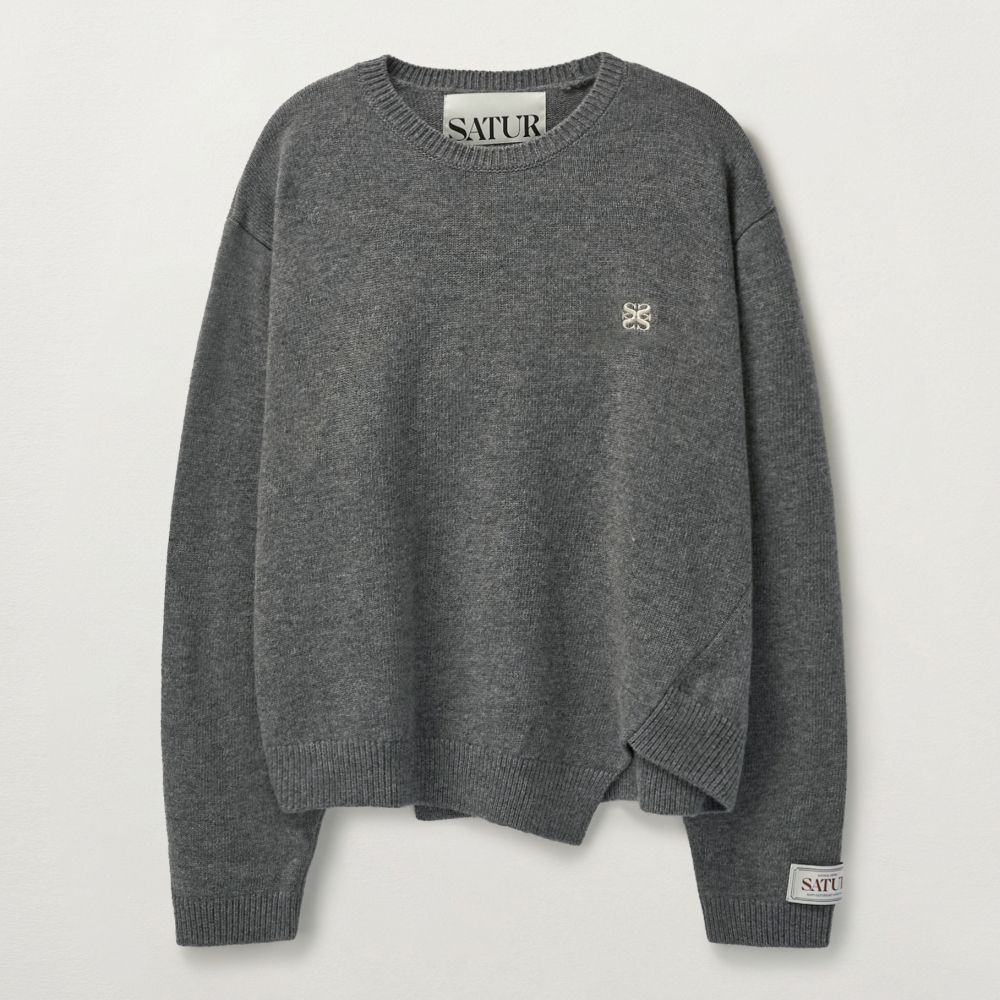 ★SATUR★ Classic Logo Basic Sweatshirt Black Brown SA243MTM SATUR | 세터 | 클래식 로고 스웨트셔츠 클래식 블랙