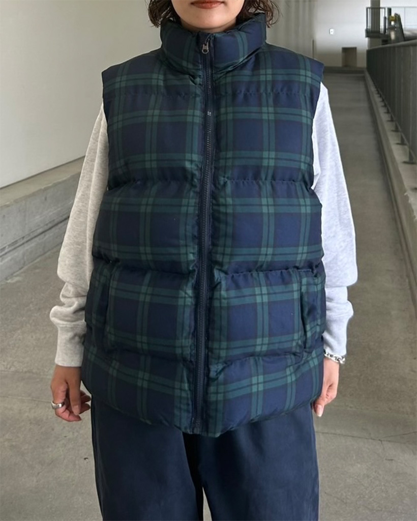 チェックショートダウンベスト | ファッション通販サイト NUGU