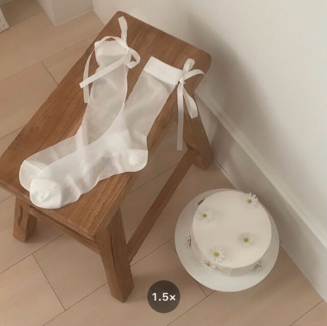 バレエコアグリッターリボンソックス | ファッション通販サイト NUGU