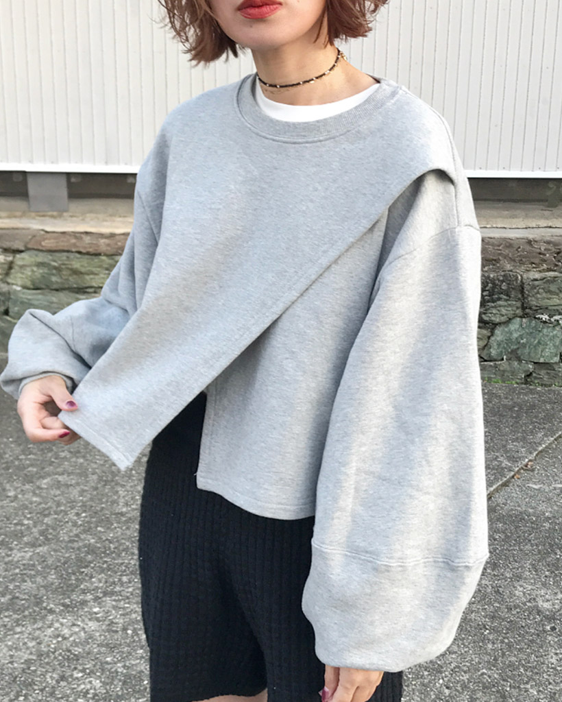 アシンメトリークロップスウェット | ファッション通販サイト NUGU