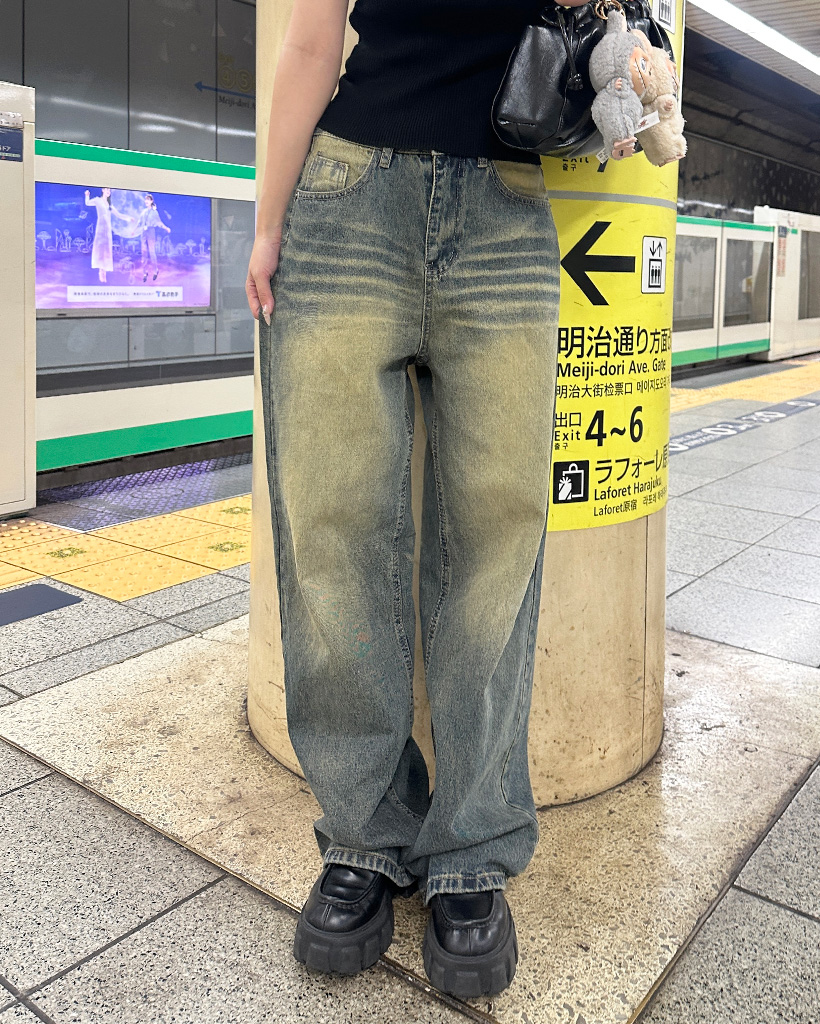 ウォッシュワイドデニム | ファッション通販サイト NUGU