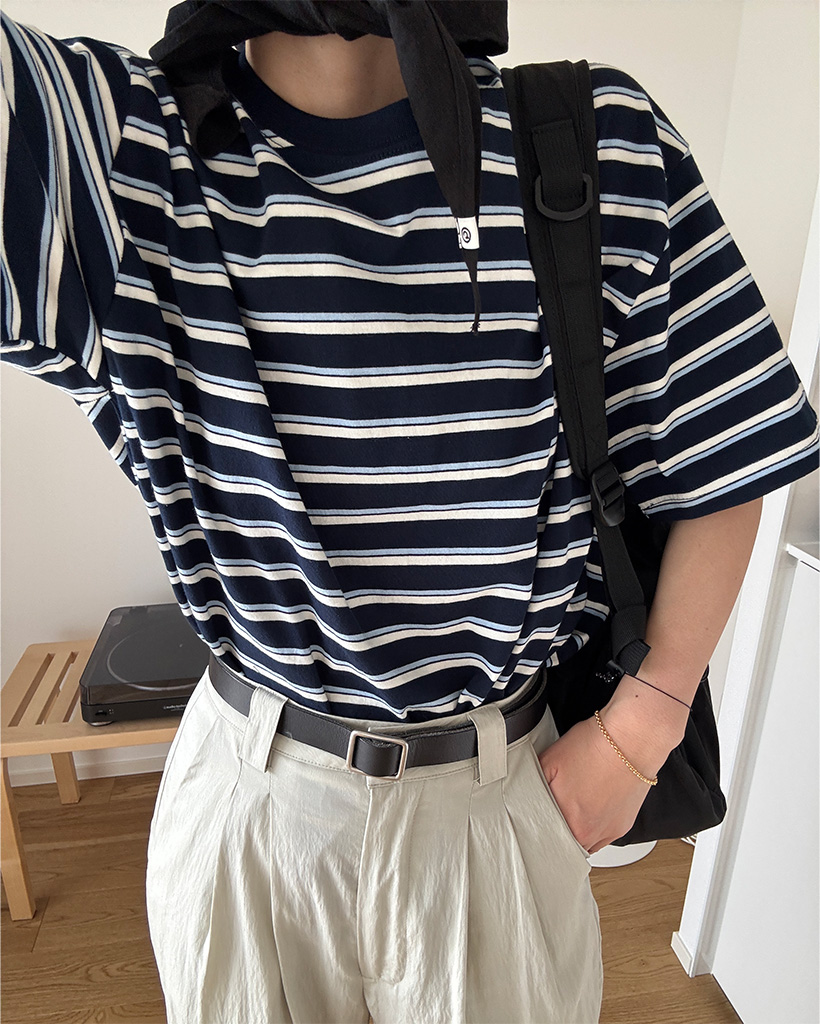 カジュアルボーダー半袖Tシャツ