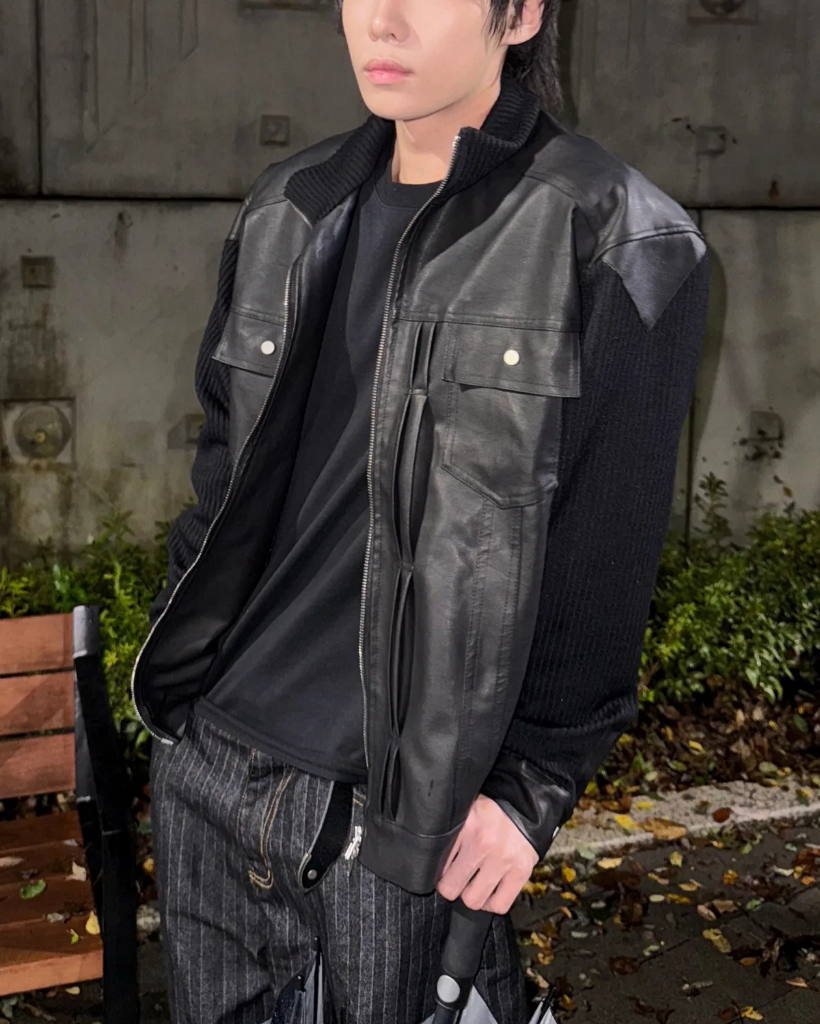 ハイネックニットレザージャケット | ファッション通販サイト NUGU