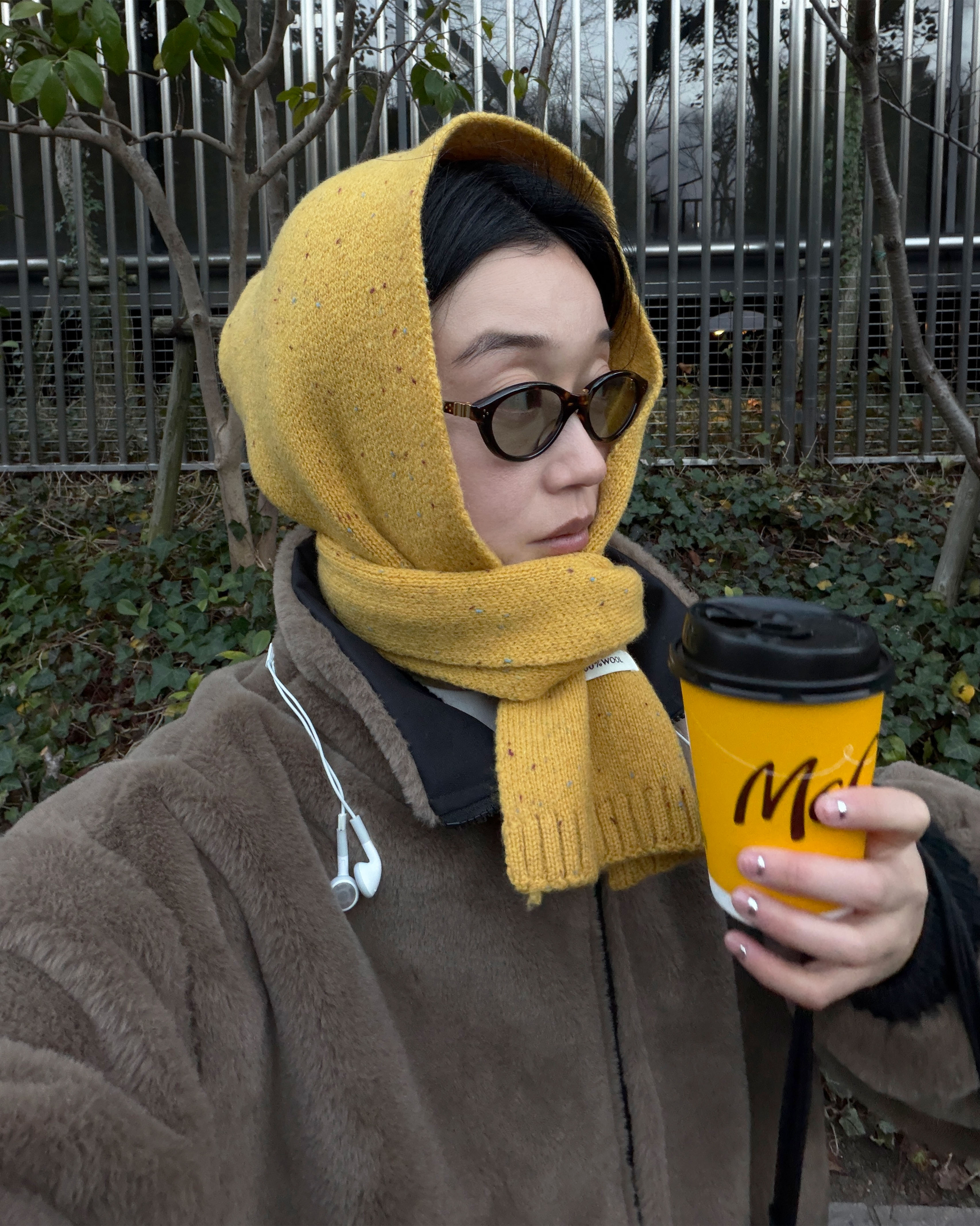 メランジニットウールマフラー