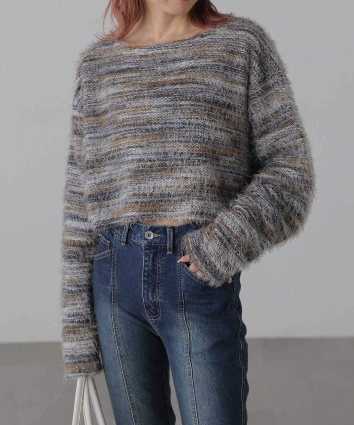 Mサイズ　グラデーション ニッセン トップス オーバーサイズ シャギーグラデーション