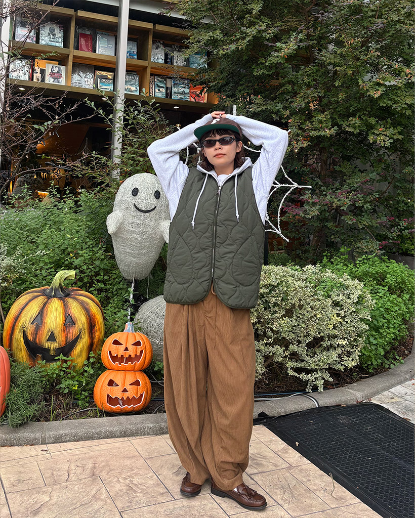 コーデュロイワイドパンツ