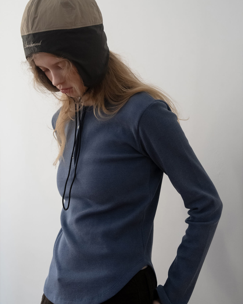 Ren Waffle Tee Mid Blue