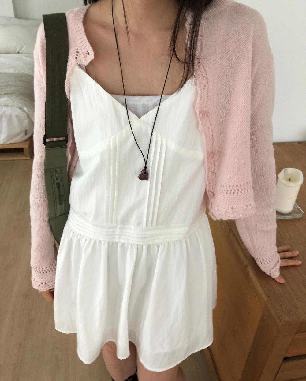 (1color)ピンタックフレアキャミソールワンピース