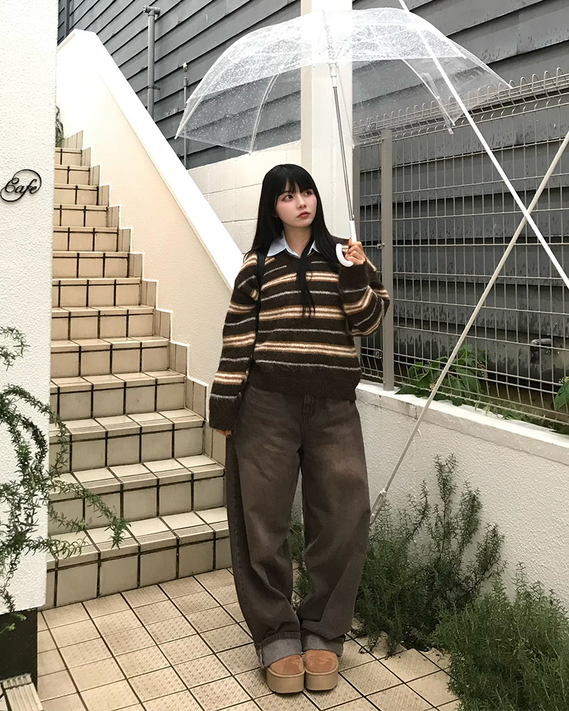 ブラウンワイドデニムパンツ | ファッション通販サイト NUGU