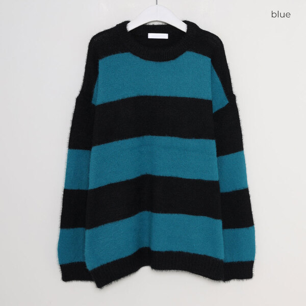 【関税込み】Juun.J ネイビー＆グレー ボーダー セーター 217587_m01f.jpg