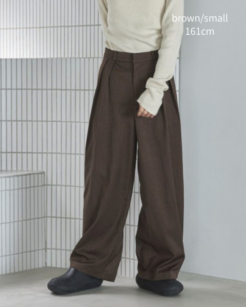 【4size展開/セットアップ可】ダブルタックワイドスラックス