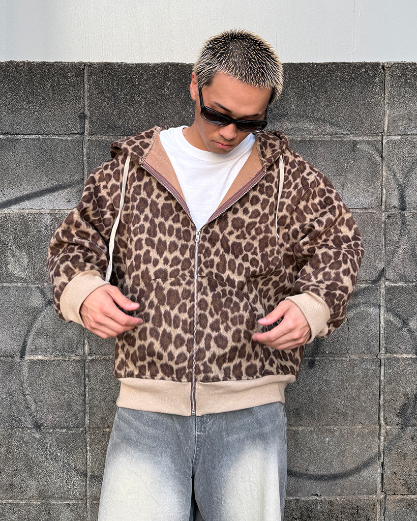 レオパードジップアップパーカー | ファッション通販サイト NUGU