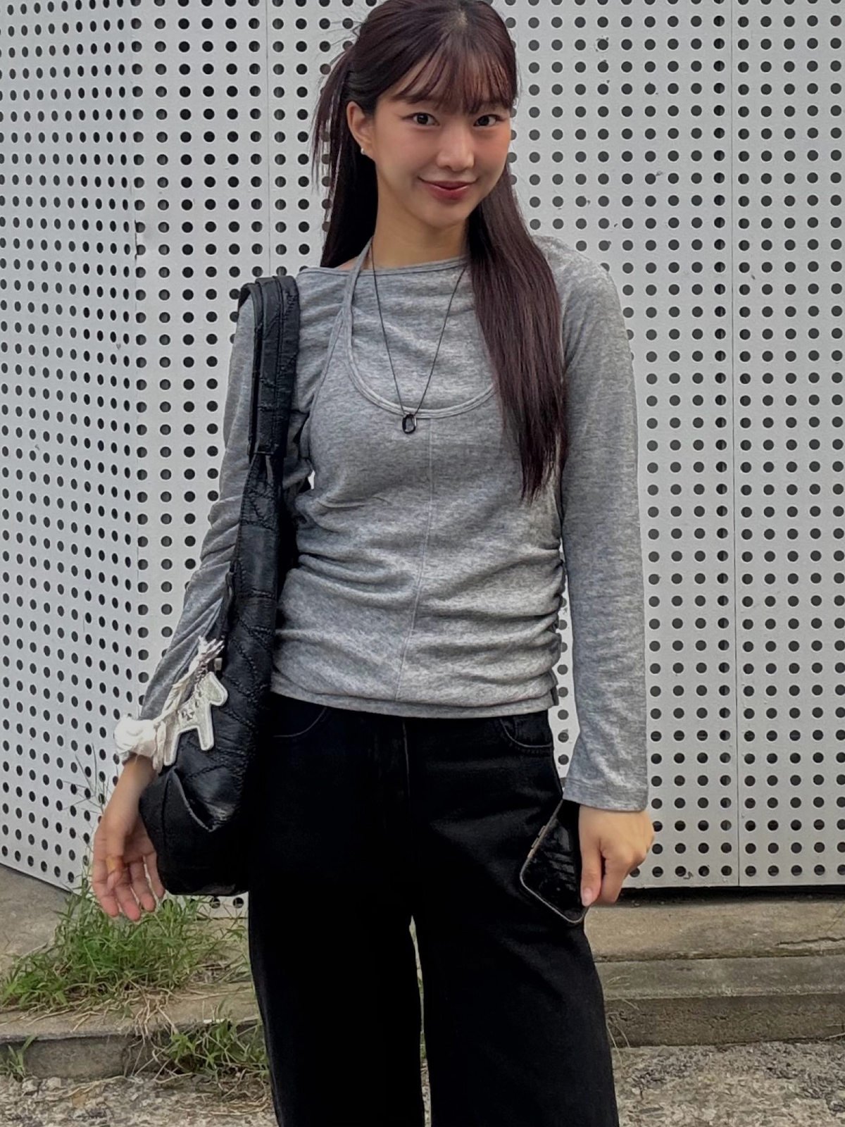 Layered halter neck top set FRFA01LT07_Gray