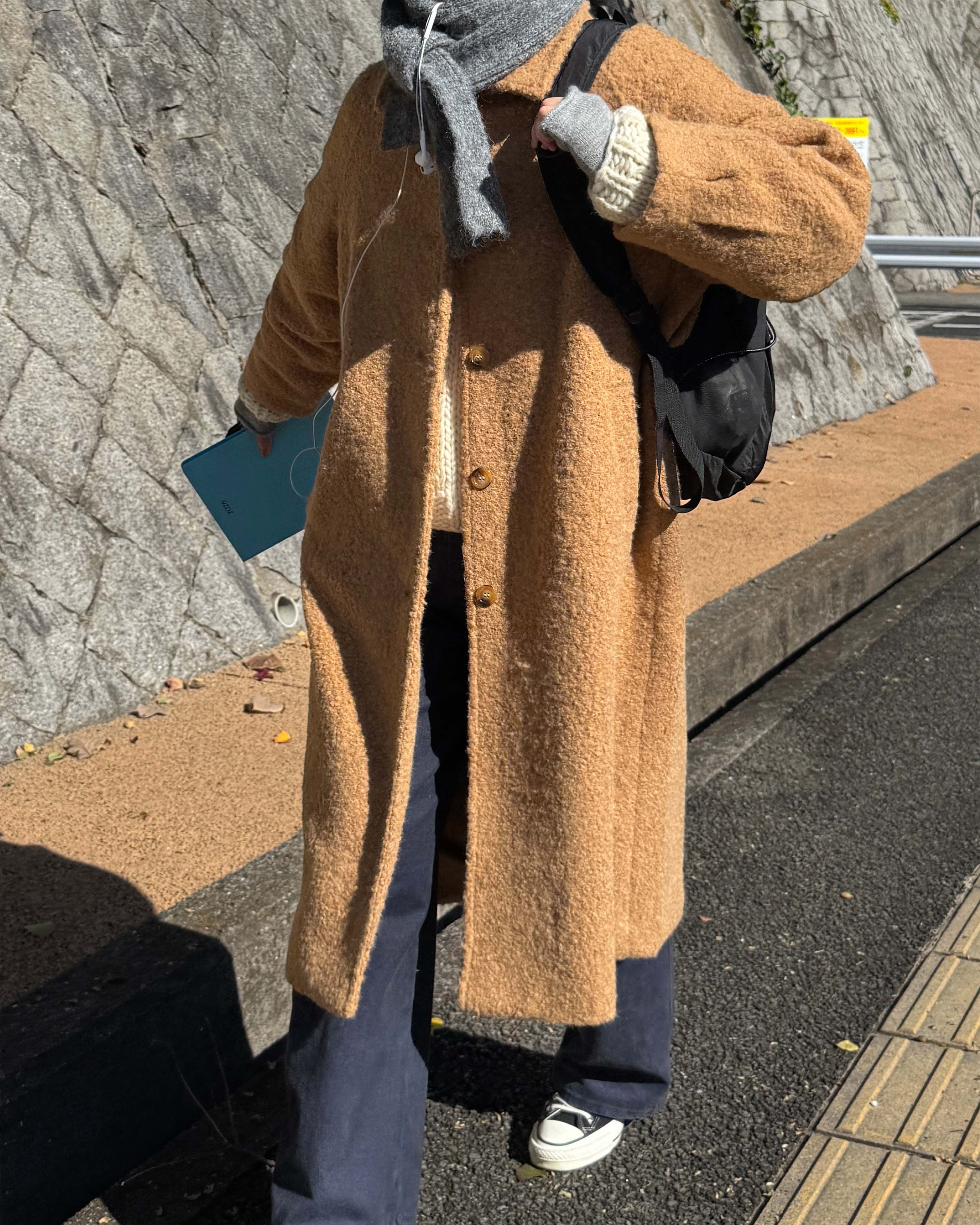 epa dramatic coat\"camel\"ロングコート ALPACA/Cashmere mixロングコート（その他ブルゾン／アウター