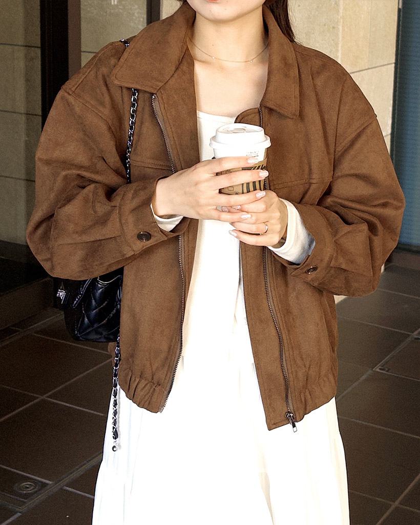 カラーネックスエードジャケット | ファッション通販サイト NUGU