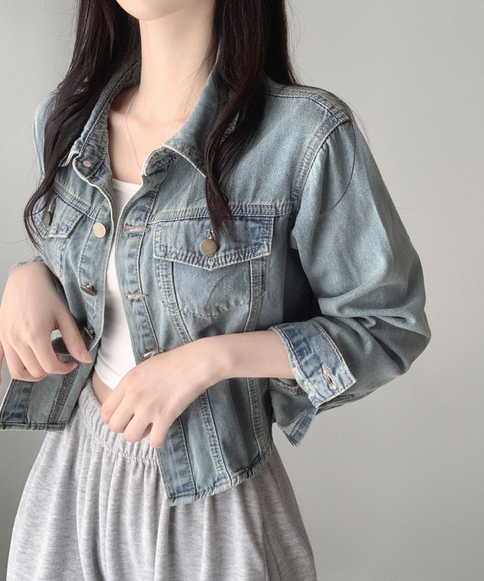 trifle クロップドデニムジャケット 新品 TRIFLE クロップドジャケットデニムセットアップ