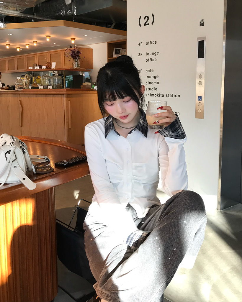 Aページ rienda | アーガイルバイカラーカーディガンセットニット