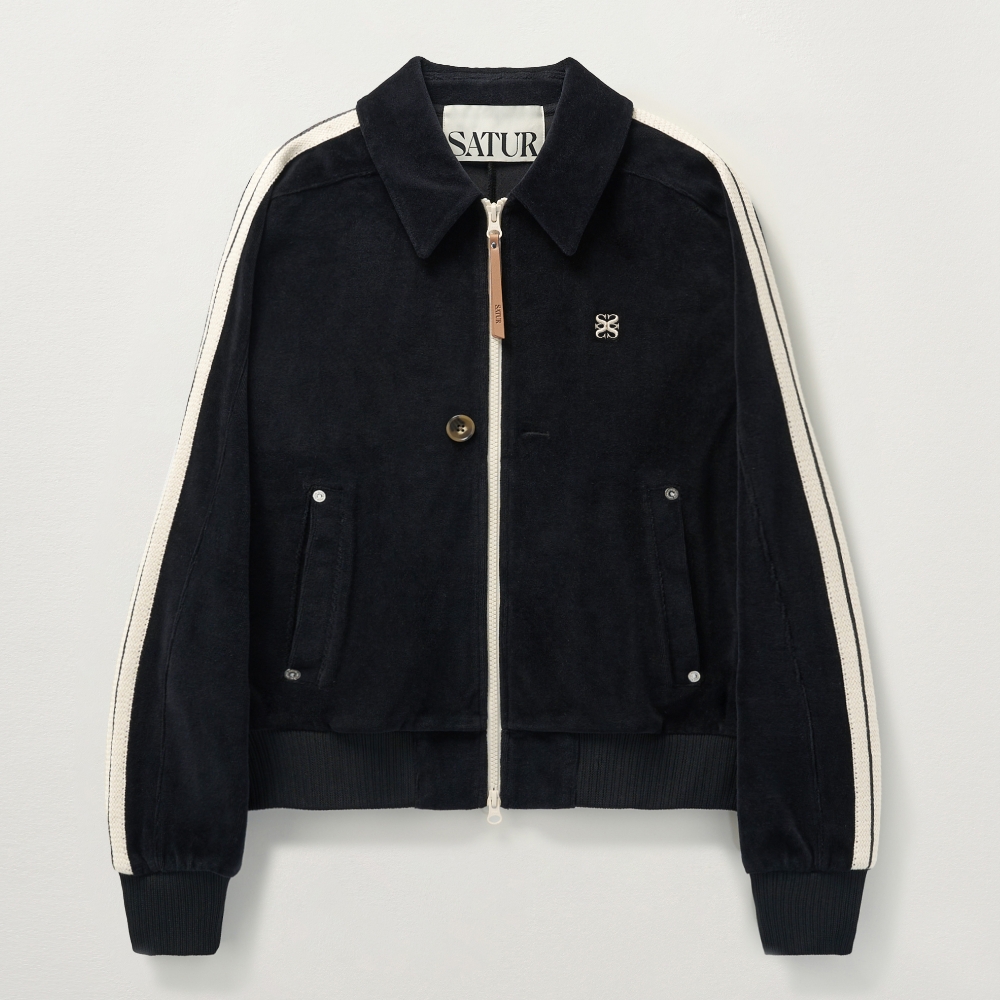 W) Lawton Velour Collar Jacket - Black | ファッション通販サイト NUGU