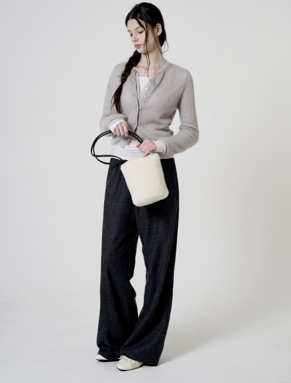 Wool Banding Pants - Deep Charcoal