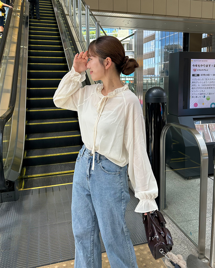 ストリングスリーブパフブラウス | ファッション通販サイト NUGU