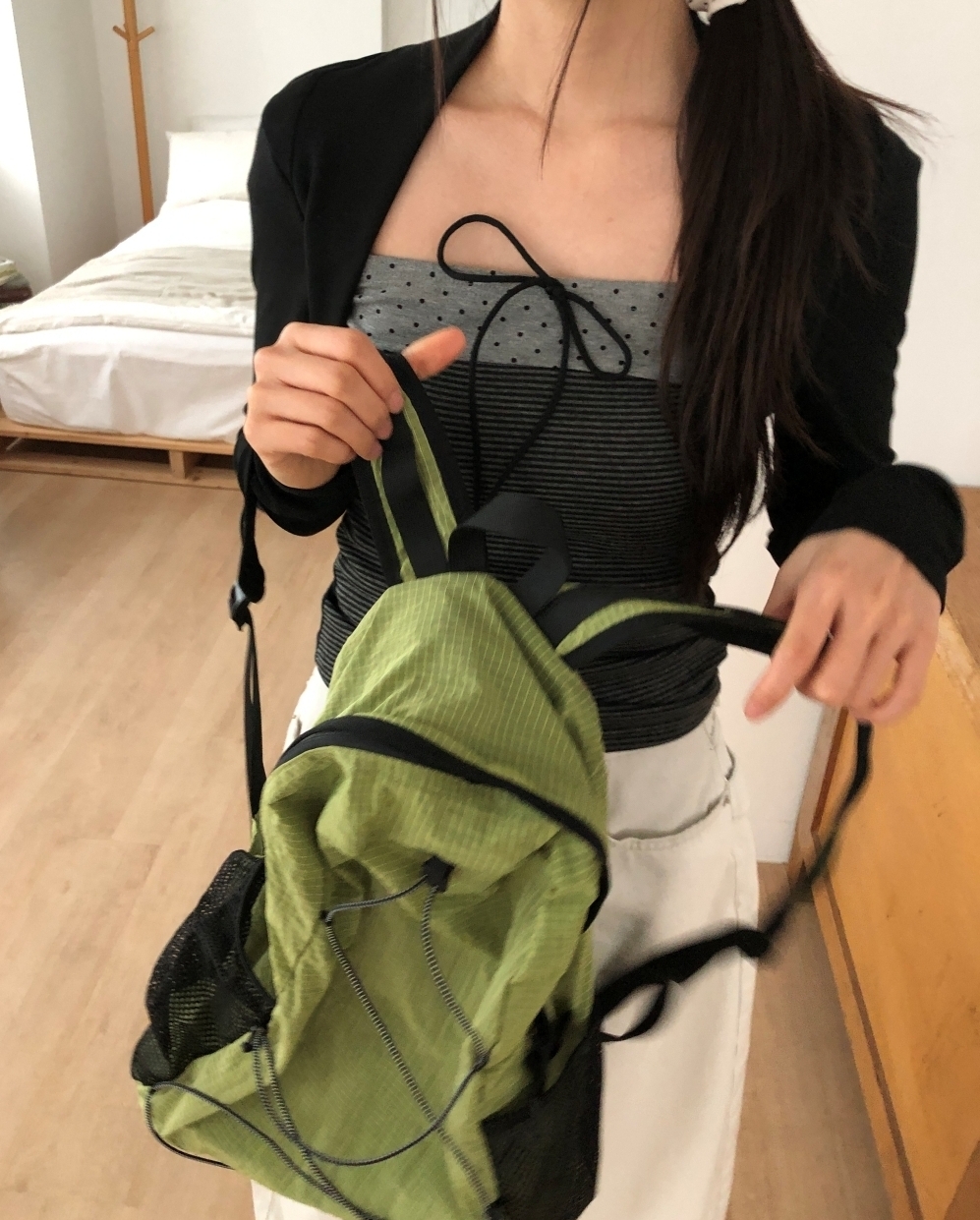 ストリングナイロンバックパック