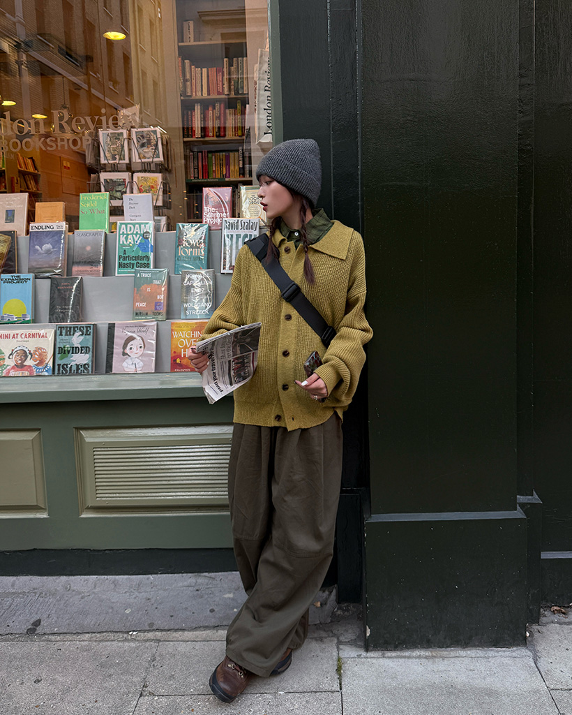 襟付きカラーニットカーディガン | ファッション通販サイト NUGU