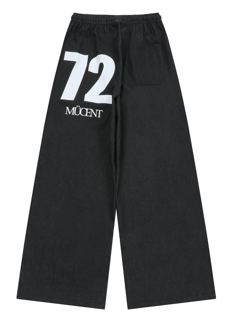 SIGNATURE BACK 72 LETTERING WIDE DENIM BANDING PANTS UNISEX