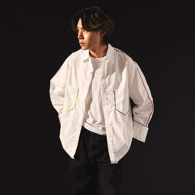 ポピ♪ GU公式 | ビスチェコンビネーションロングシャツ(長袖)Q