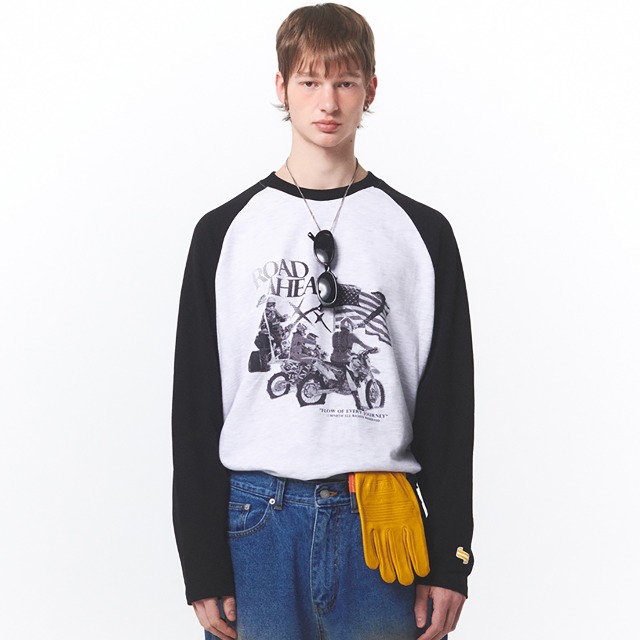 ★MAINBOOTH★Road Ahead Raglan T-shirt(CLOUD GRAY)★正規品 Road Ahead Raglan T-shirt(CLOUD GRAY) | ファッション通販