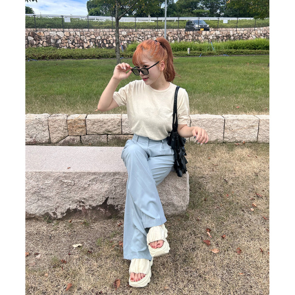 YMYM 新品タグ付き　カラフルパンツ カラーワイドパンツ M L LL 【メール便対応可】 レディース and