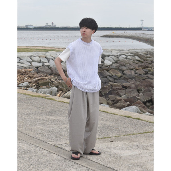 ★minagram★ セインズ リネンピンタックワイドスラックス リネンピンタックワイドスラックス | ファッション通販サイト NUGU