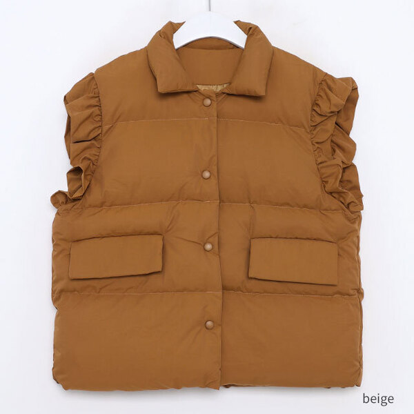 超美品 TO BE CHIC フード付きフリルダウンベスト 42 公式】TO BE CHIC(