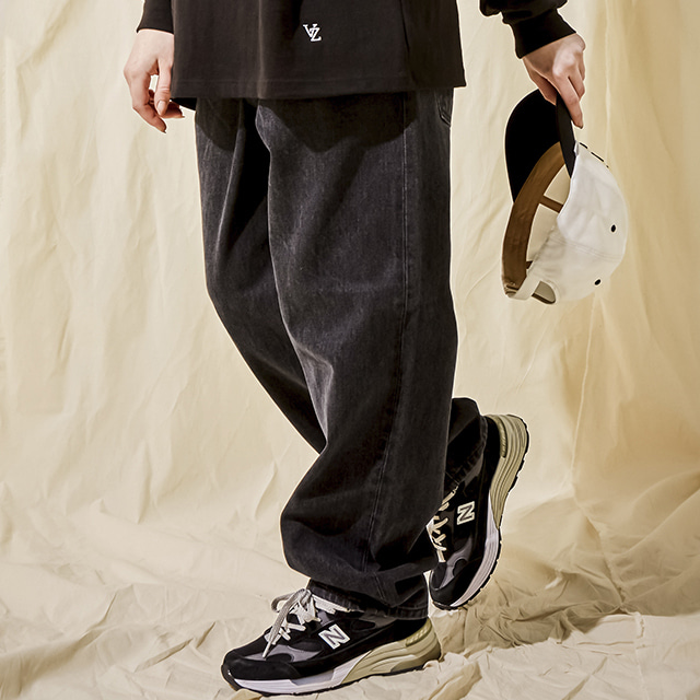 ☆関税込☆VARZAR★Wide Tapered Retro Denim Pants★ VARZAR] Wide Tapered Retro Denim Pants Black | ファッション