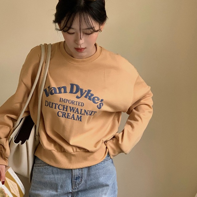 NUGU linenne crewVネックスウェット NUGU linenne crewVネックスウェット