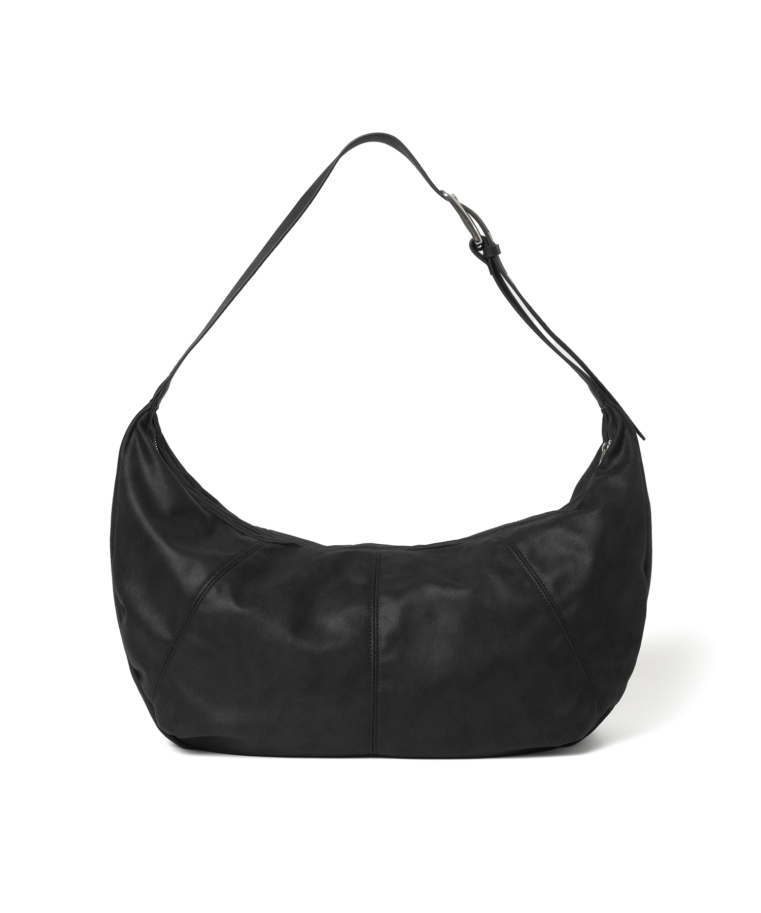 Vegan Suede Hobo Bag [Black]