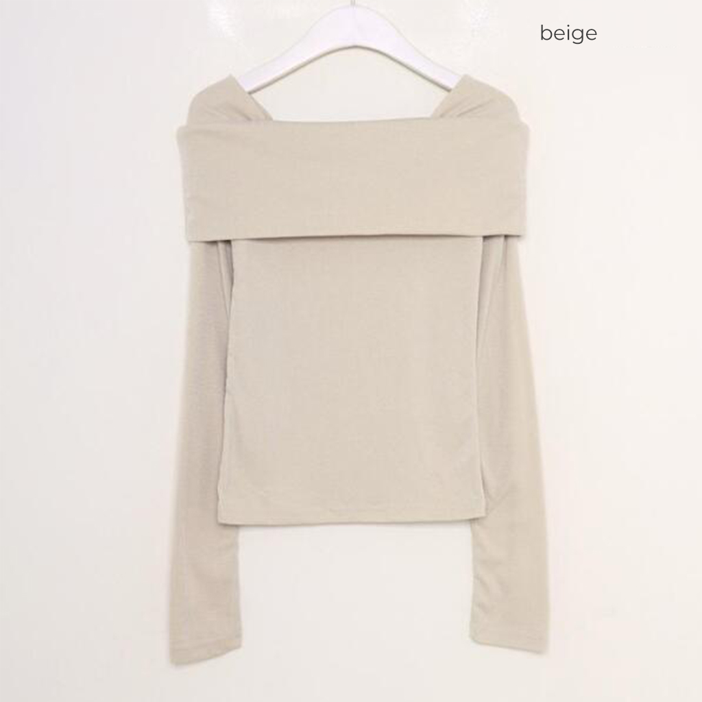 QutieFrash オフショルTシャツ オフショル風 ロングTシャツ WHITE | on off focus inc.