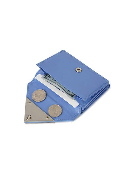 CRINKLE TRIANGLE TRIPLE WALLET - STEEL BLUE | ファッション