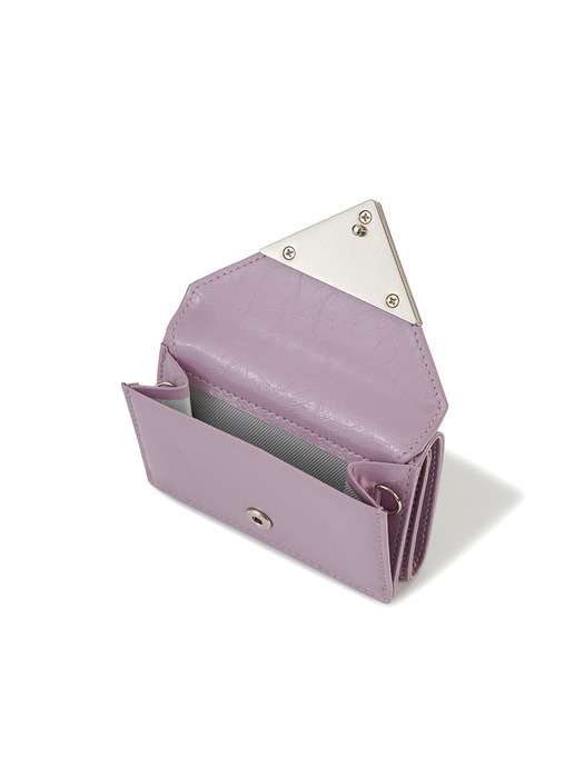 CRINKLE TRIANGLE TRIPLE WALLET - MAUVE | ファッション通販