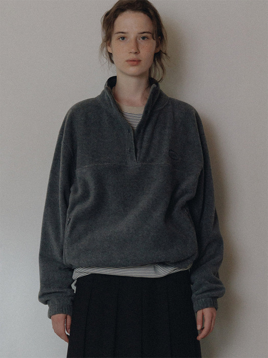 Jeff fleece anorak (melange gray)