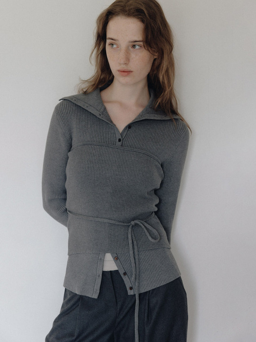 Preta golgi bustier knit (charcoal gray)