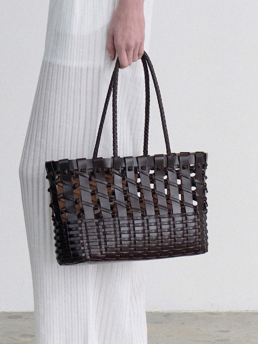 Cava weaving bag (dark brown)