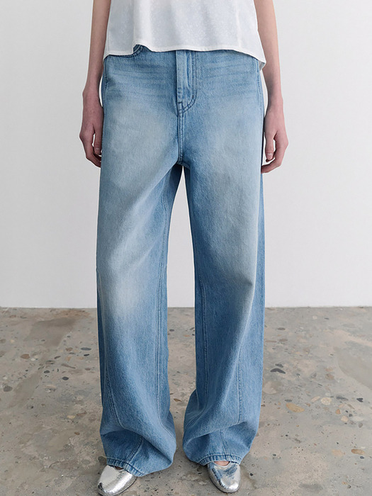 Erra line wide pants (light blue)