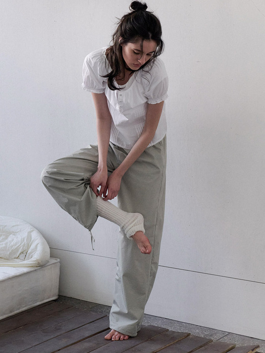 Mellow side string pants (khaki)