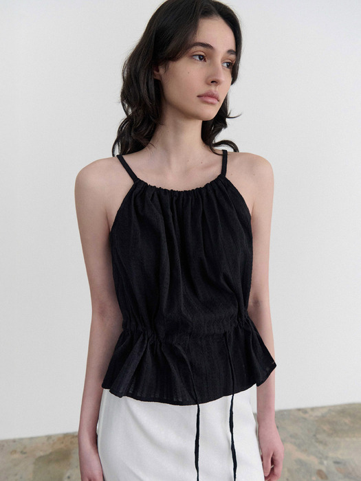 Sober string blouse (black)