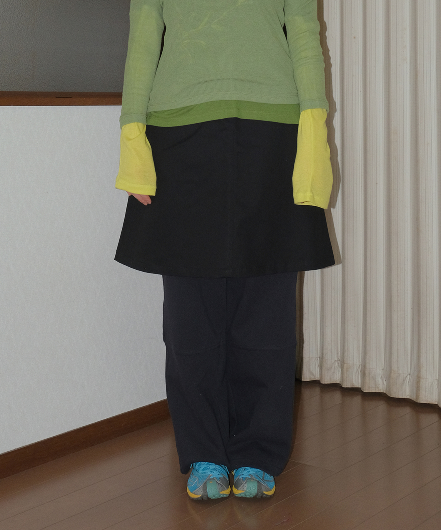 A-LINE MIDI SKIRT BLACK