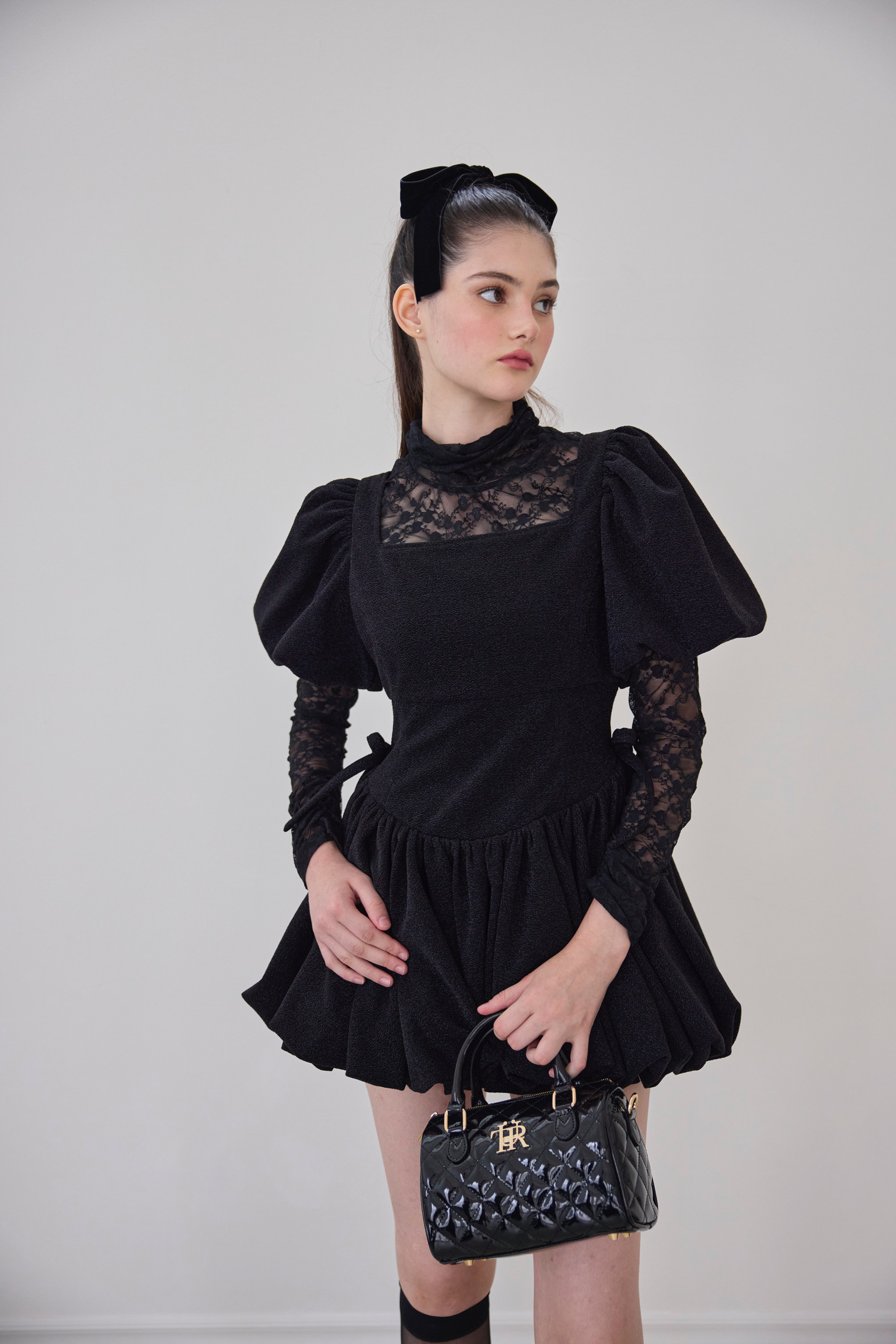 ワンピース AJISAI mini frill puff OP puff sleeve ballon mini one piece | ファッション通販サイト NUGU